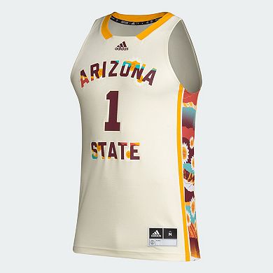 Men's adidas #1 Khaki Arizona State Sun Devils Honoring Black Excellence Basketball Jersey