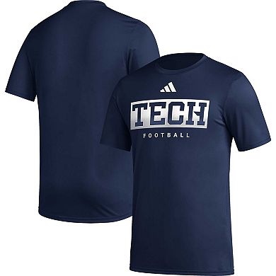 Men's adidas Navy Georgia Tech Yellow Jackets Football Practice AEROREADY Pregame T-Shirt