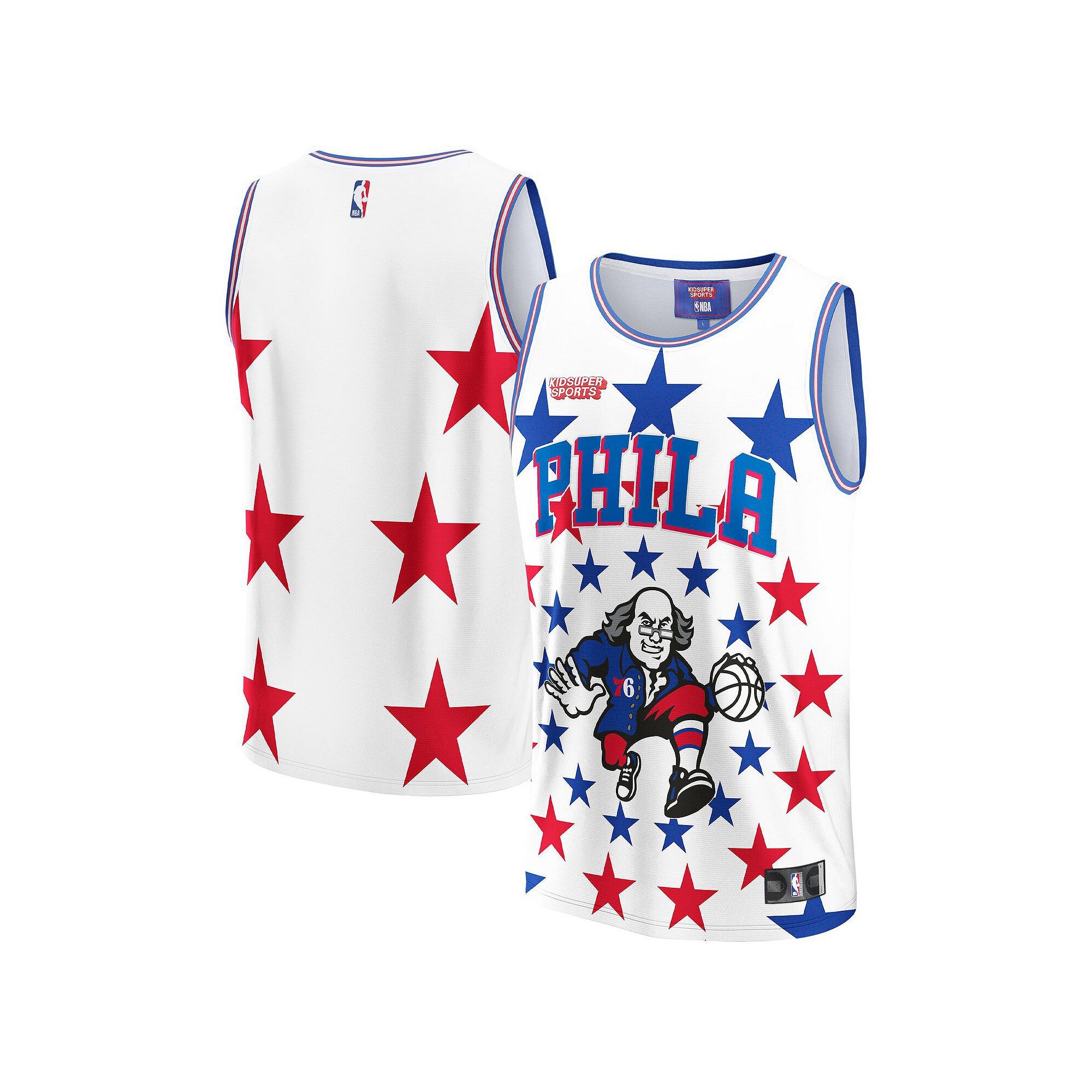 Unisex NBA & KidSuper Studios by Fanatics White Philadelphia 76ers Hometown