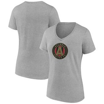 Women's Fanatics Steel Atlanta United FC Evergreen Logo V-Neck T-Shirt