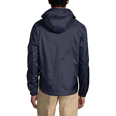 Men's Lands' End School Uniform Fleece-Lined Rain Jacket