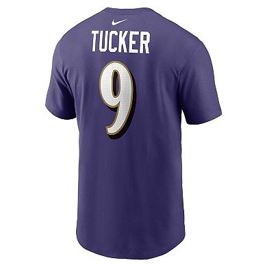 Men's Nike Justin Tucker Purple Baltimore Ravens Player Name & Number T-Shirt