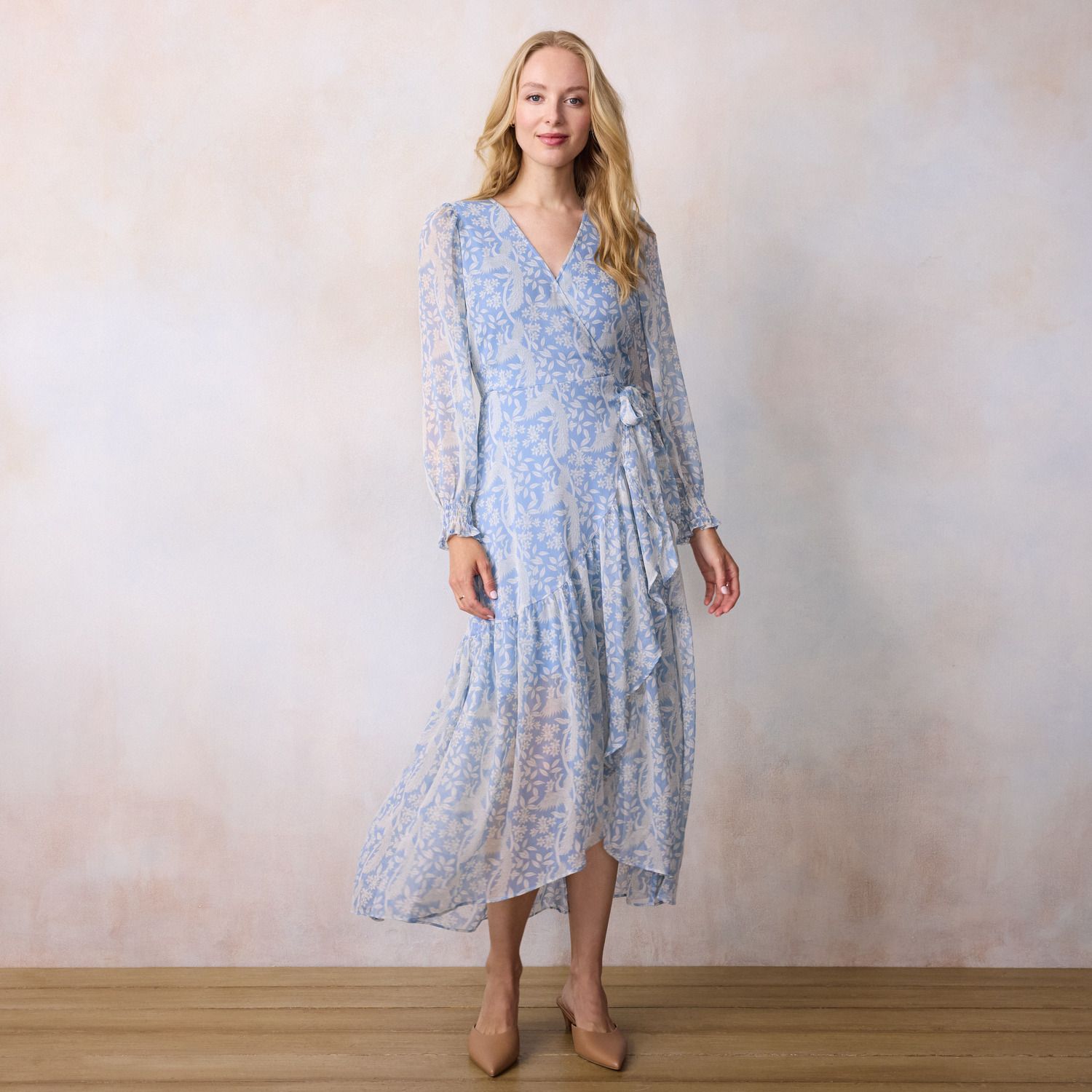 Женское платье LC Lauren Conrad Long Wrap Maxi, цвет: Синий