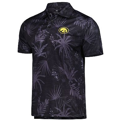 Men's Colosseum Black Iowa Hawkeyes Palms Team Polo
