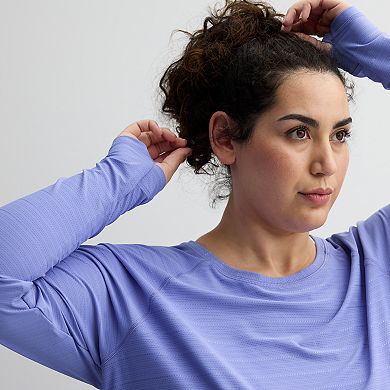 Plus Size Tek Gear® Mesh Long Sleeve T-Shirt