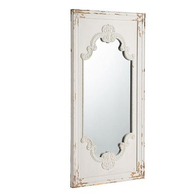 54.25" White Antique Style Alcott Framed Large Rectangular Wall Mirrors