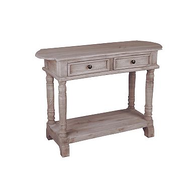 47" Natural Limewash Cottage Console Table with Drawers