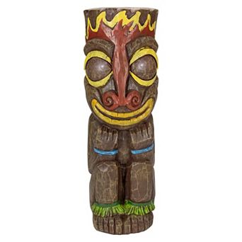 Solar Lighted Outdoor Garden Fire Tiki Statue