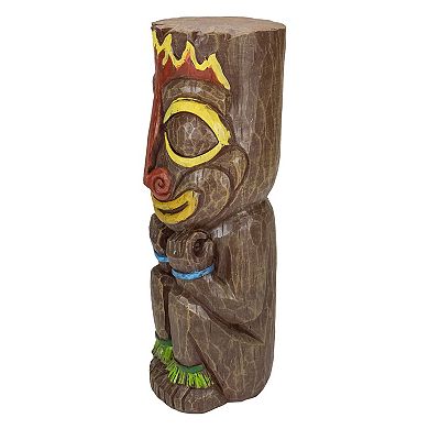 Solar Lighted Outdoor Garden Fire Tiki Statue