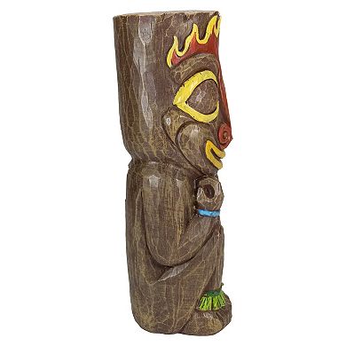 Solar Lighted Outdoor Garden Fire Tiki Statue