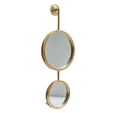 28.5" Gold Modern Chic Style Framed Round Wall Mounted Mirror