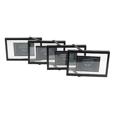 20" Contemporary Collapsible Rectangular 4" x 6" Photo Picture Frame - Black