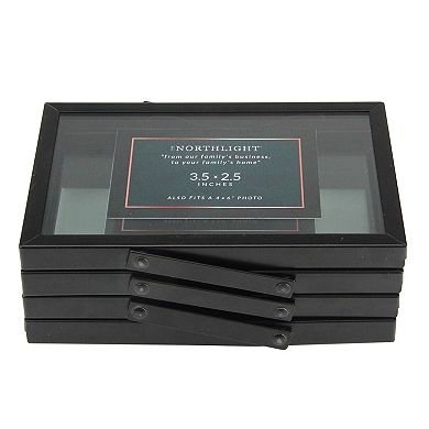20" Contemporary Collapsible Rectangular 4" x 6" Photo Picture Frame - Black