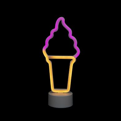 12" Pink Ice Cream Cone LED Neon Style Table Sign