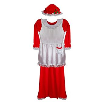 Red And White Women's Mrs. Claus Costume Set Size: Standard Size