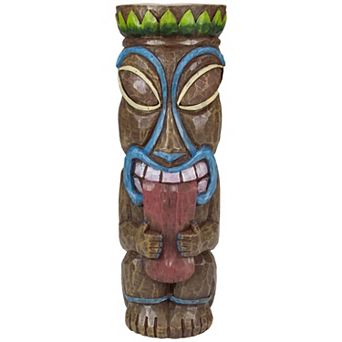 Solar Lighted Outdoor Garden Fire Tiki Statue