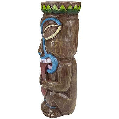 Solar Lighted Outdoor Garden Fire Tiki Statue