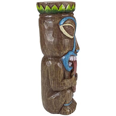 Solar Lighted Outdoor Garden Fire Tiki Statue