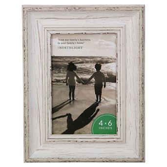 4" x 6" White Distressed Vintage Picture Frame Tabletop Decor