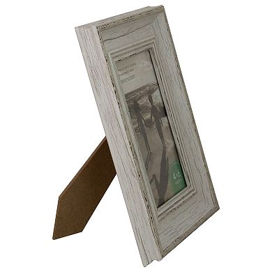 4" x 6" White Distressed Vintage Picture Frame Tabletop Decor