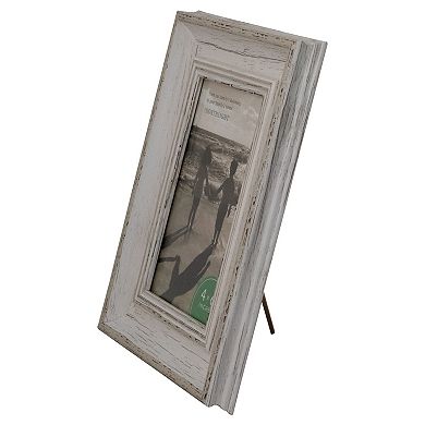4" x 6" White Distressed Vintage Picture Frame Tabletop Decor