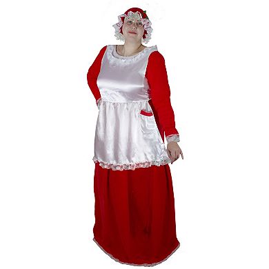 Red And White Women's Mrs. Claus Costume Set Size: Plus Size