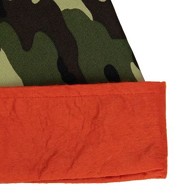 Green And Orange Camouflage Unisex Adult Christmas Santa Hat Costume Accessory - One Size
