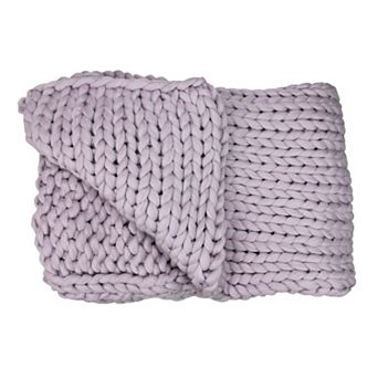 Light Purple Cable Knit Plush Throw Blanket 50 x 60