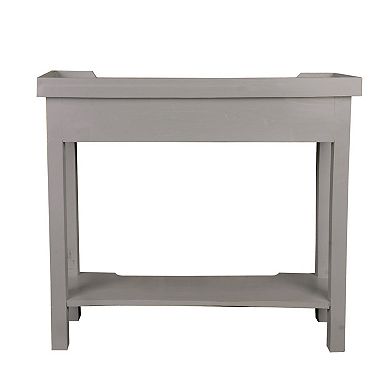 36.25" Antique Gray Cottage 2-Drawers Console Table with Shelf