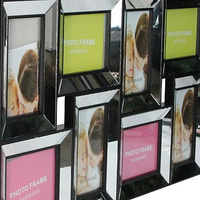 27.5" Glossy Black Reflect Mirror Photo Collage Wall Decor