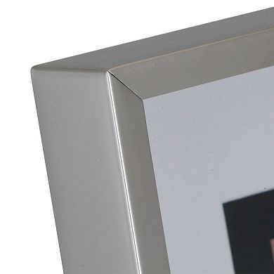 10" Modern Look Rectangular 5" x 7" Photo Picture Frame - Silver and Clear