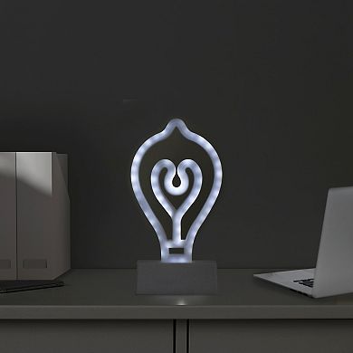 8.5" Battery Operated Neon Style Light Bulb LED Table Light