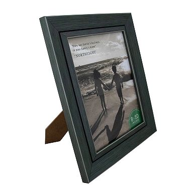 13.25" Contemporary Rectangular 8" x 10" Photo Picture Frame - Gray and Black