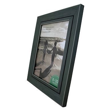 13.25" Contemporary Rectangular 8" x 10" Photo Picture Frame - Gray and Black