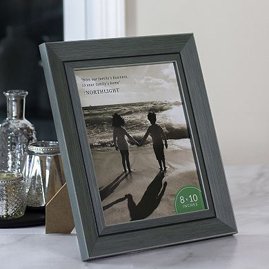 13.25" Contemporary Rectangular 8" x 10" Photo Picture Frame - Gray and Black
