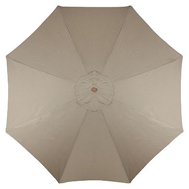 9ft Outdoor Patio Market Umbrella with Wooden Pole Tan