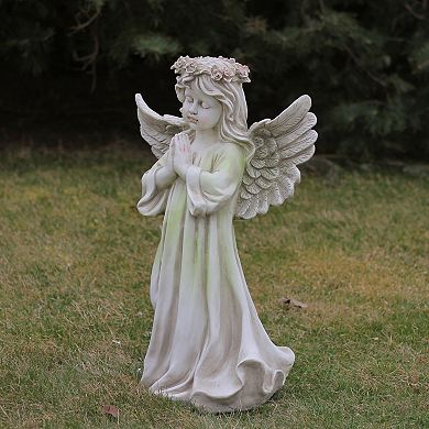 27" Angel Kneeling in Prayer Outdoor Patio Garden Statue
