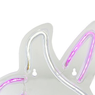 13" White and Pink LED Neon Style Unicorn Wall Sign