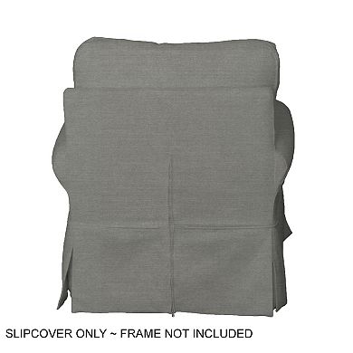 Set of 3 Gray Sunset Trading Horizon Box Cushion Chair Slipcover Performance Fabric 36"