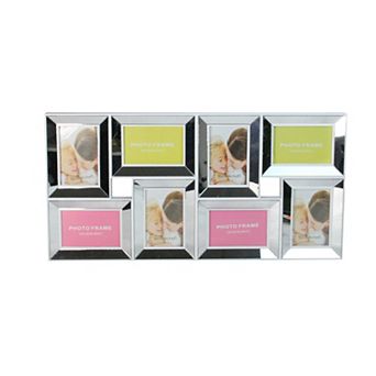 28" White Mirrored Collage Picture Frame Wall Decor
