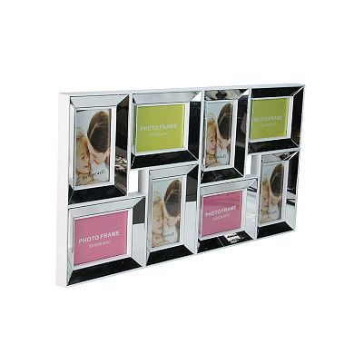 28" White Mirrored Collage Picture Frame Wall Decor