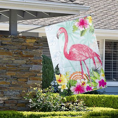 Tropical Flamingo Spring Outdoor House Flag 28" x 40"