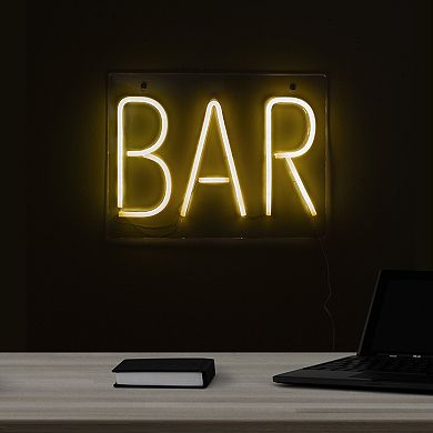 16" Yellow Neon Style Bar LED Lighted Wall Sign