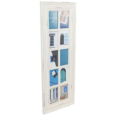 35" Distressed Windowpane Photo Collage Frame Wall Decor