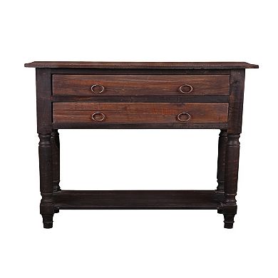 32.5” Brown Cottage Stacked Drawer Storage Table