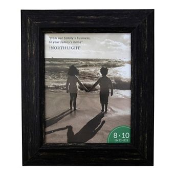 13" Distressed Finish Rectangular 8" x 10" Photo Picture Frame - Black