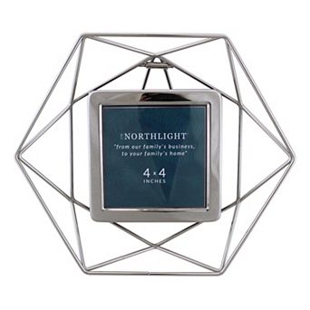 9.5" Contemporary Hexagonal 4" x 4" Photo Picture Frame - Silver