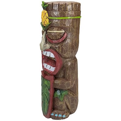 Solar Lighted Outdoor Garden Fire Tiki Statue