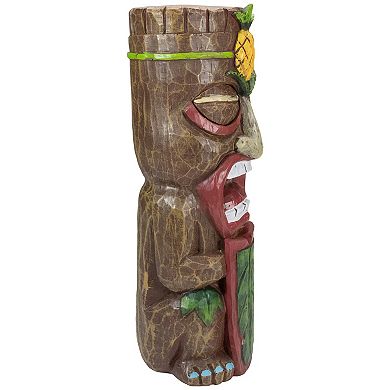 Solar Lighted Outdoor Garden Fire Tiki Statue