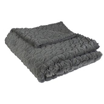 Dark Gray Ultra Plush Faux Fur Throw Blanket 55" x 63"
